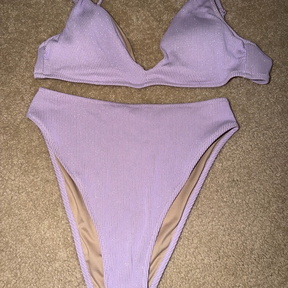 Shade & Shore Lilac and Beige Bikini Set